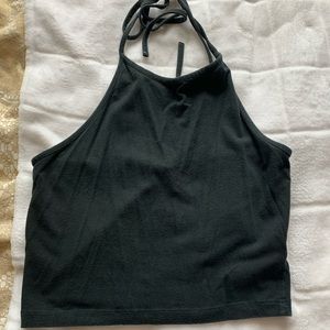 BLACK HALTER TOP // BRANDY MELVILLE